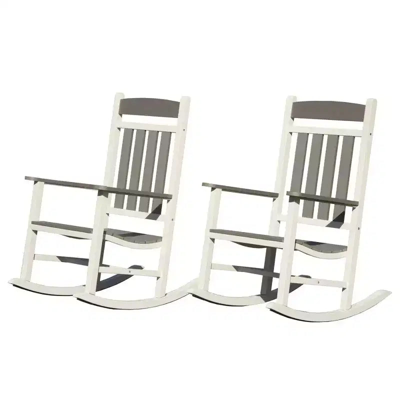 Whisen : Lot de 2 chaises à bascule d'extérieur, fauteuils à bascule de véranda, rocking-chairs surdimensionnés pour patio