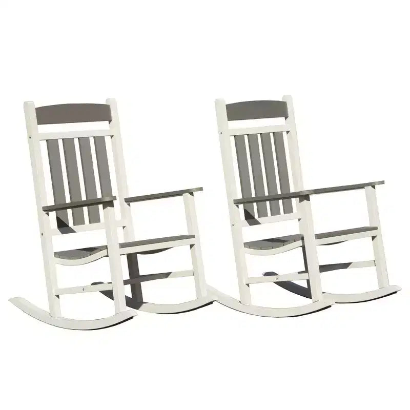 Whisen : Lot de 2 chaises à bascule d'extérieur, fauteuils à bascule de véranda, rocking-chairs surdimensionnés pour patio