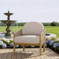 ModernLuxe Outdoor Rope Club Chair Patio Armchair Modern Accent Chair, Weather-Resistant Acacia Wood Frame & Cushion (Set of 1/2)