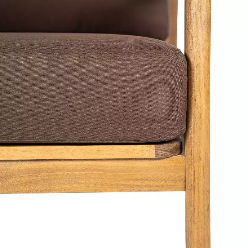 Christopher Knight Home Ritu Fauteuil de club de terrasse moderne en bois d'acacia avec dossier en corde et coussin