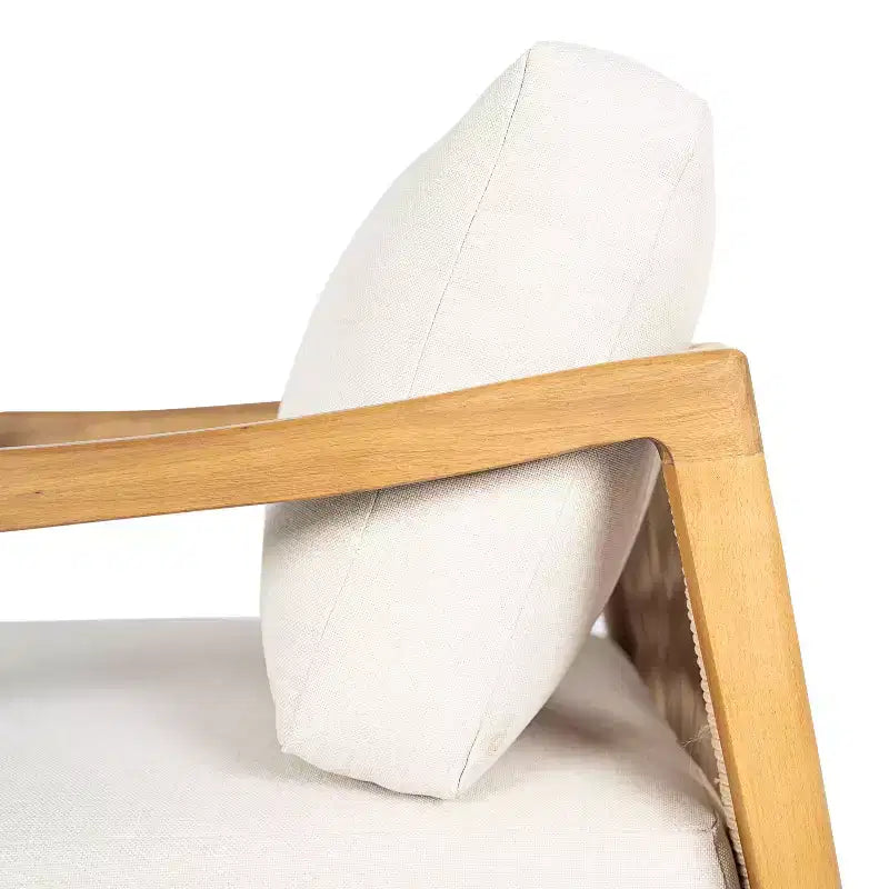 Christopher Knight Home Ritu Fauteuil de club de terrasse moderne en bois d'acacia avec dossier en corde et coussin