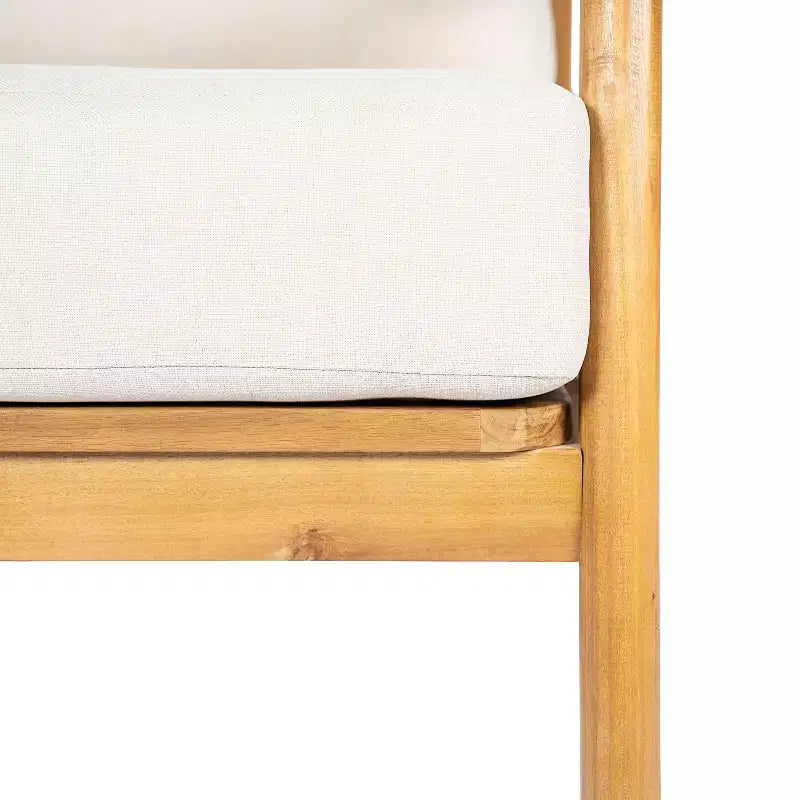 Christopher Knight Home Ritu Fauteuil de club de terrasse moderne en bois d'acacia avec dossier en corde et coussin