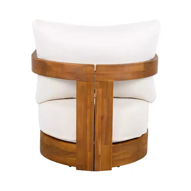 Lot de 2 fauteuils de jardin de luxe en bois d'acacia avec design incurvé, coussins résistants à l'eau