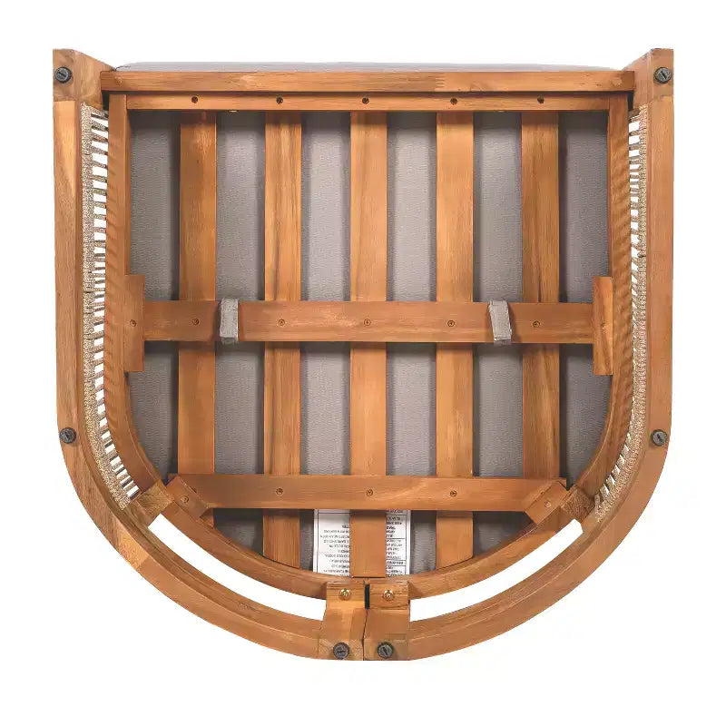 Fauteuil de jardin haut de gamme en bois d'acacia avec design incurvé et corde tressée, pour jardin
