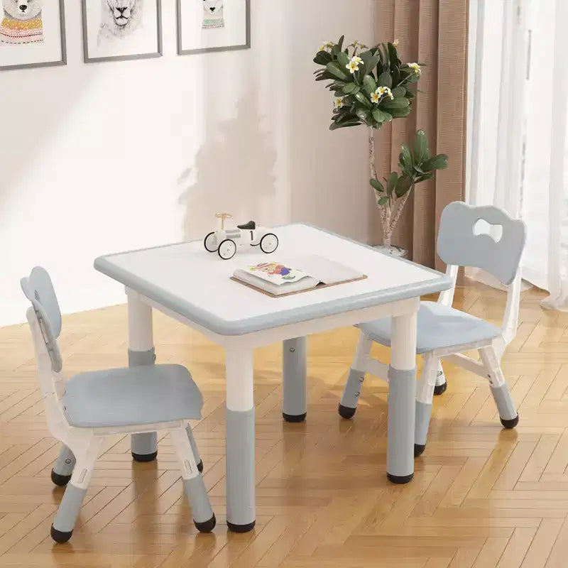 Ensemble table réglable en hauteur et 2 chaises pour tout-petits avec plateau à graffitis, ensemble table et chaises pour enfants, pieds antidérapants, table d'activités pour enfants pour la maison, la crèche