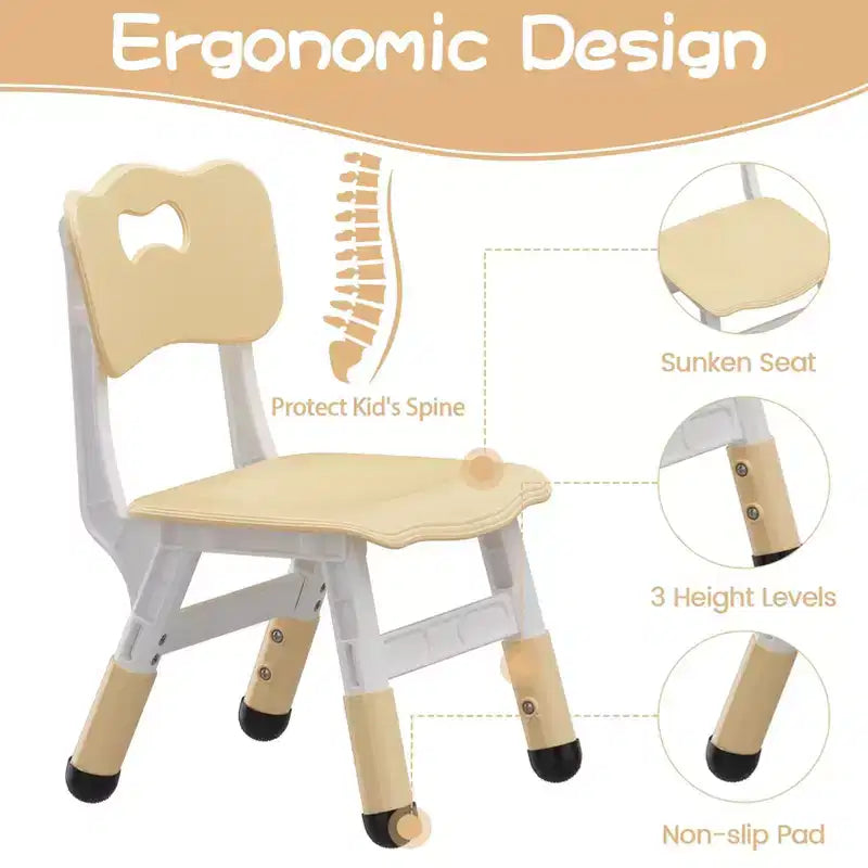 Ensemble table réglable en hauteur et 2 chaises pour tout-petits avec plateau à graffitis, ensemble table et chaises pour enfants, pieds antidérapants, table d'activités pour enfants pour la maison, la crèche
