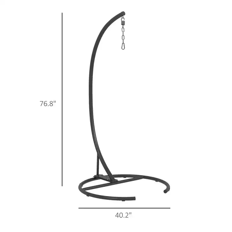 Support de chaise hamac suspendu avec base ronde, 40,2 x 76,8, Noir