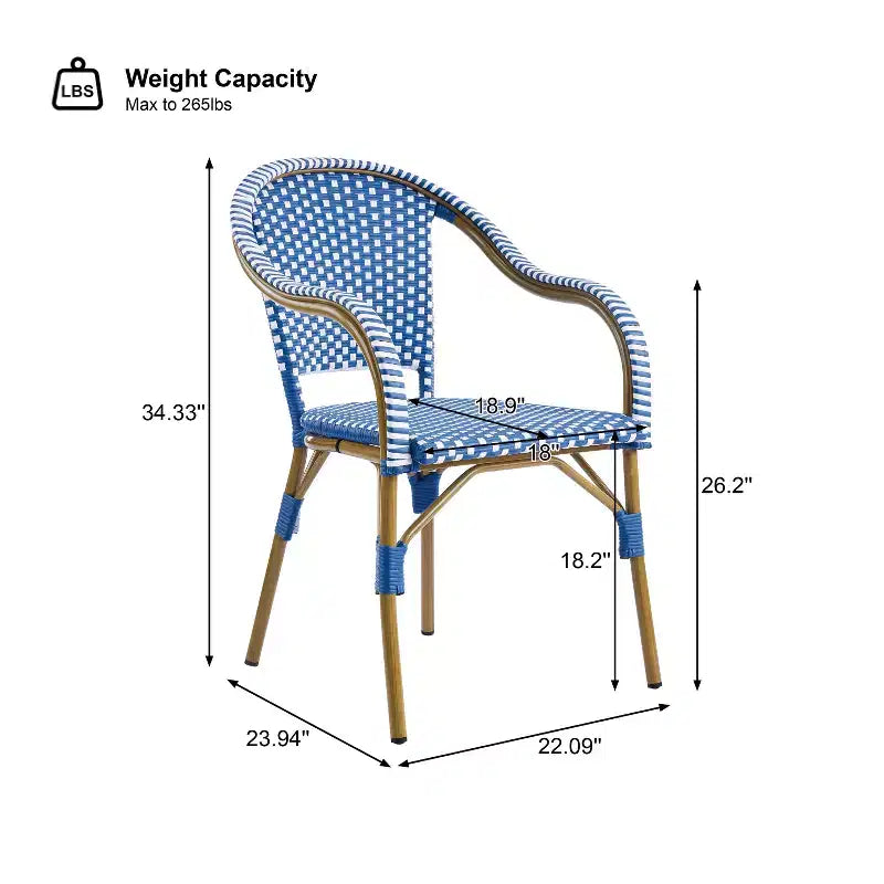 Ensemble de salle à manger d'extérieur 7 pièces en rotin synthétique français et bois d'acacia extensible Natacha Christopher Knight Home