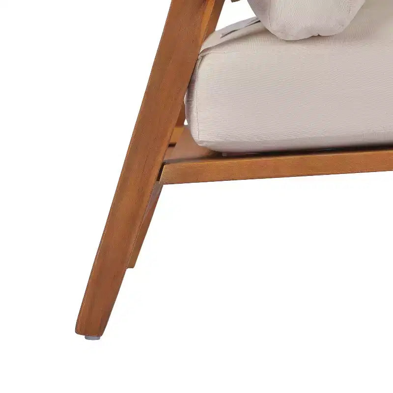Christopher Knight Home Enrika Fauteuil de club d'extérieur mi-siècle moderne en bois d'acacia avec coussin résistant à l'eau