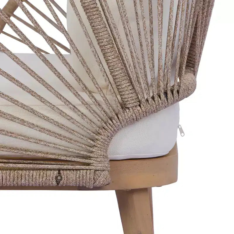 Christopher Knight Home Rheba Fauteuil de jardin club en bois d'acacia courbé avec accents en corde