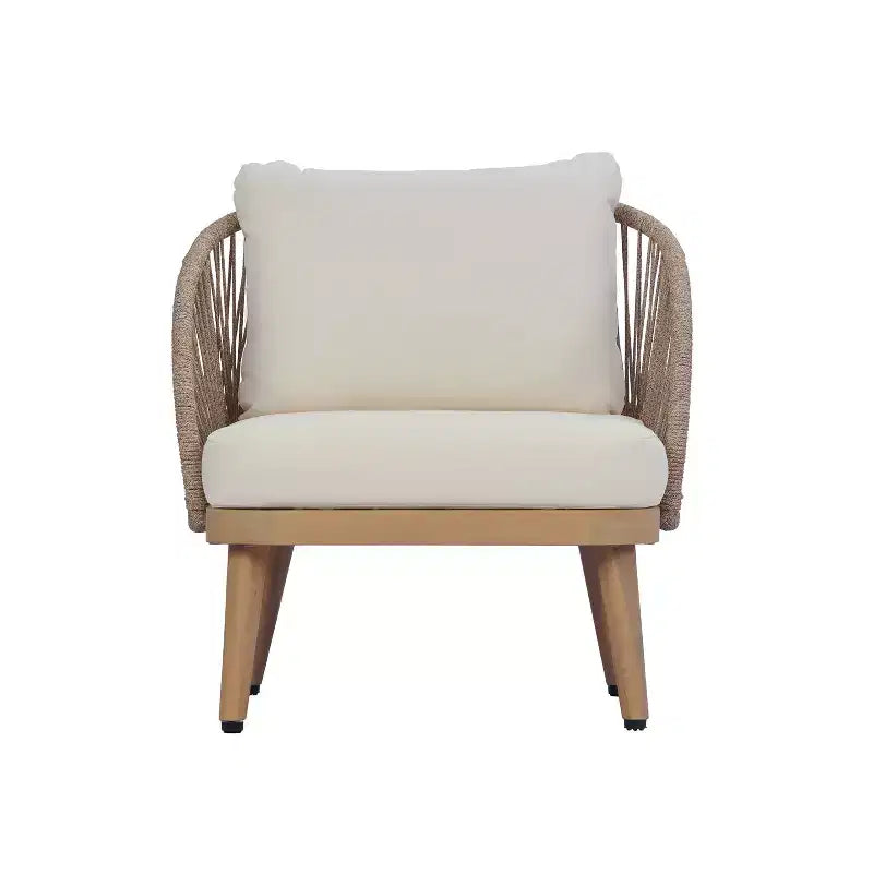 Christopher Knight Home Rheba Fauteuil de jardin club en bois d'acacia courbé avec accents en corde