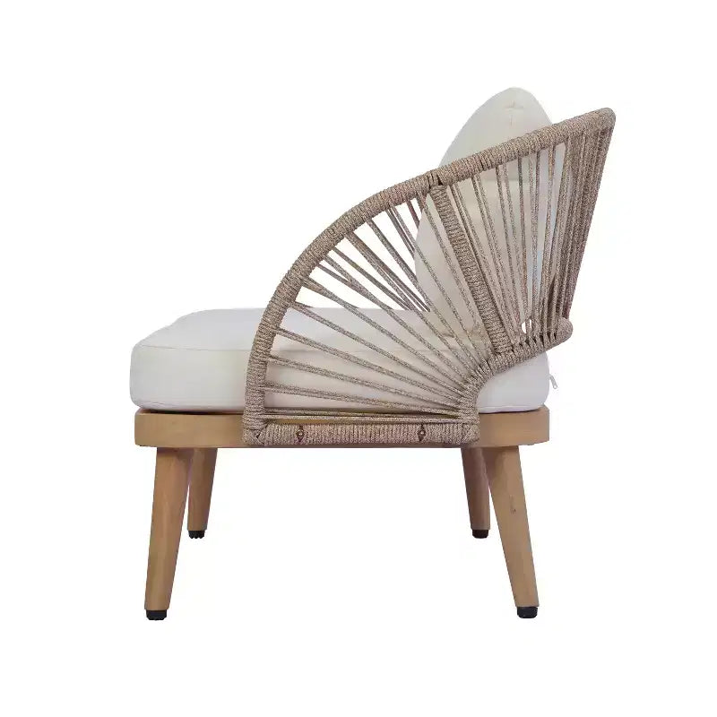 Christopher Knight Home Rheba Fauteuil de jardin club en bois d'acacia courbé avec accents en corde