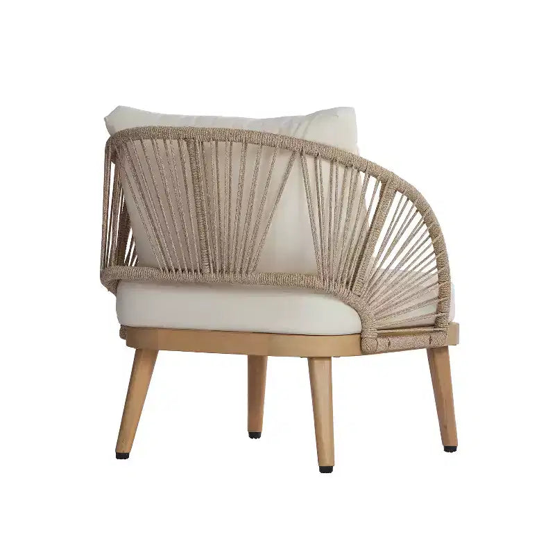 Christopher Knight Home Rheba Fauteuil de jardin club en bois d'acacia courbé avec accents en corde