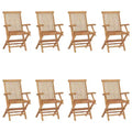 vidaXL Garden Chair Set of 4 Teak Teak wood Standard Foldable