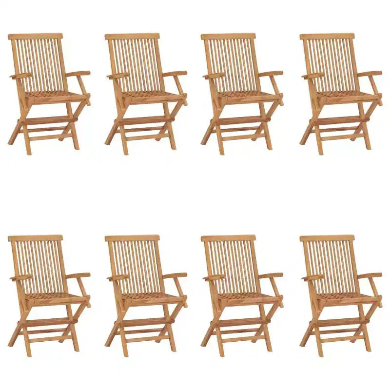 vidaXL Garden Chair Set of 4 Teak Teak wood Standard Foldable