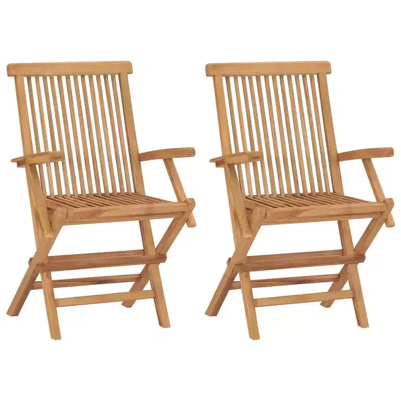 vidaXL Ensemble de 4 chaises de jardin en teck massif Pliable Standard