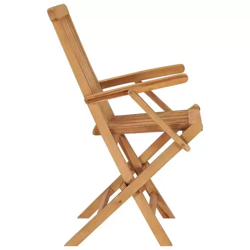 vidaXL Ensemble de 4 chaises de jardin en teck massif Pliable Standard