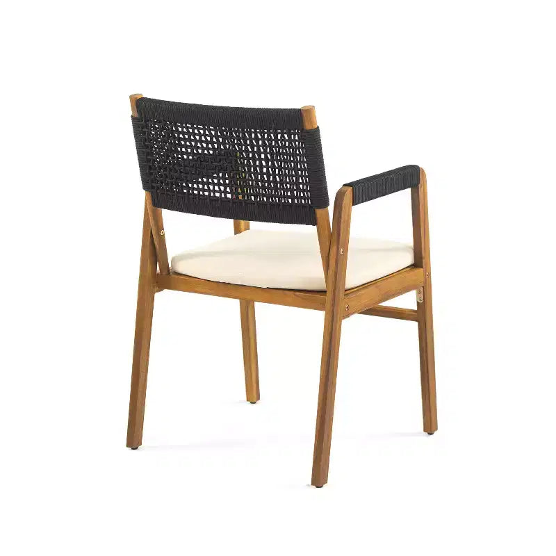 Ensemble de salle à manger d'extérieur 7 pièces Beryle en bois d'acacia et corde avec coussins par Christopher Knight Home