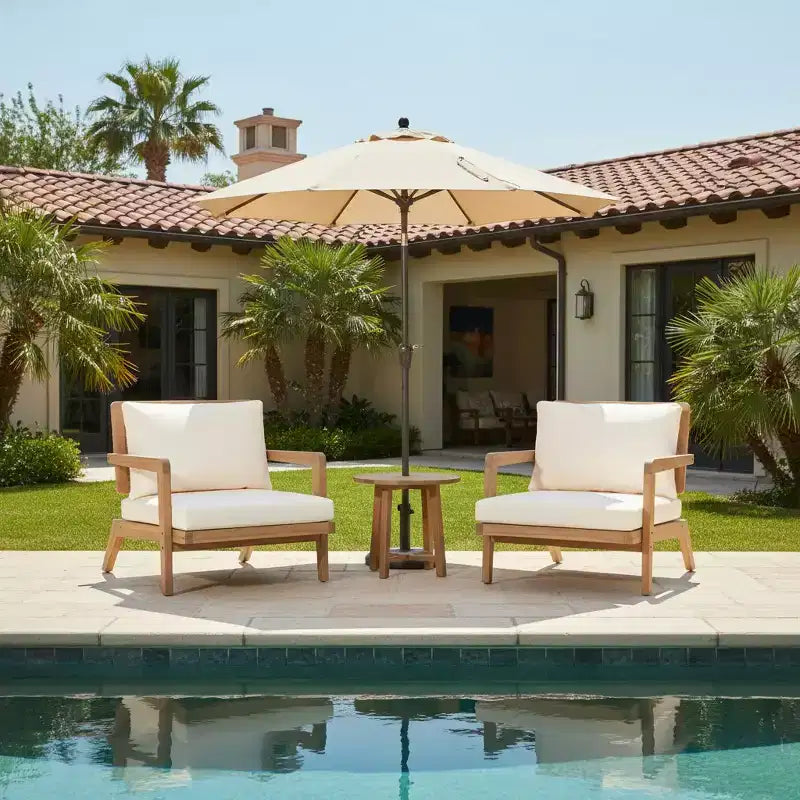 Christopher Knight Home Tiziana Chaise de terrasse moderne nordique en bois d'acacia avec coussins (Lot de 2)