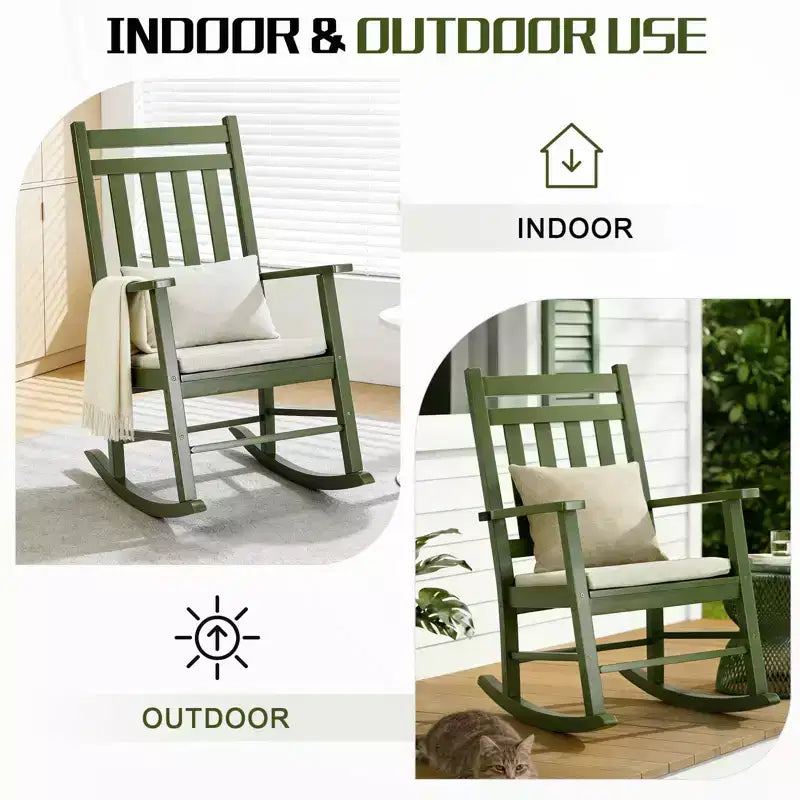 Karl Home | Fauteuil à bascule de terrasse en bois massif