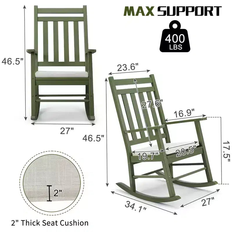Karl Home | Fauteuil à bascule de terrasse en bois massif