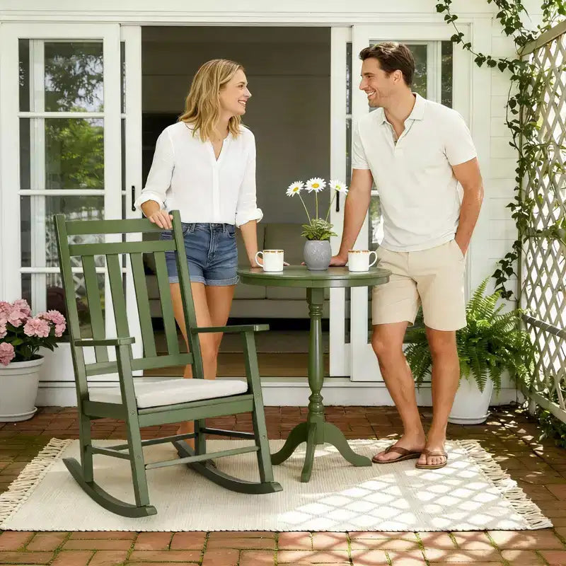 Karl Home | Fauteuil à bascule de terrasse en bois massif