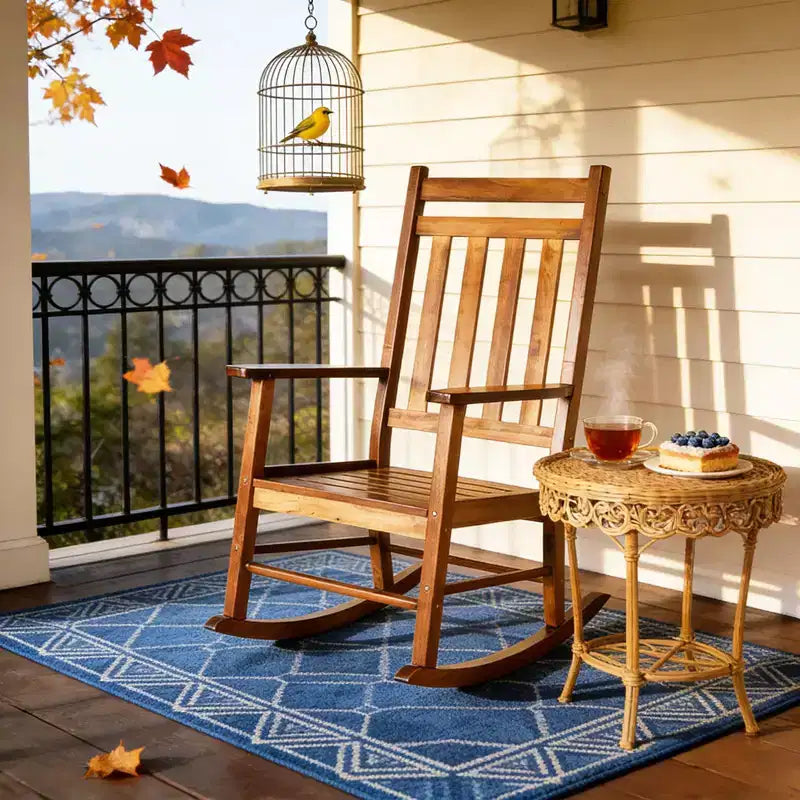 Karl Home | Fauteuil à bascule de terrasse en bois massif