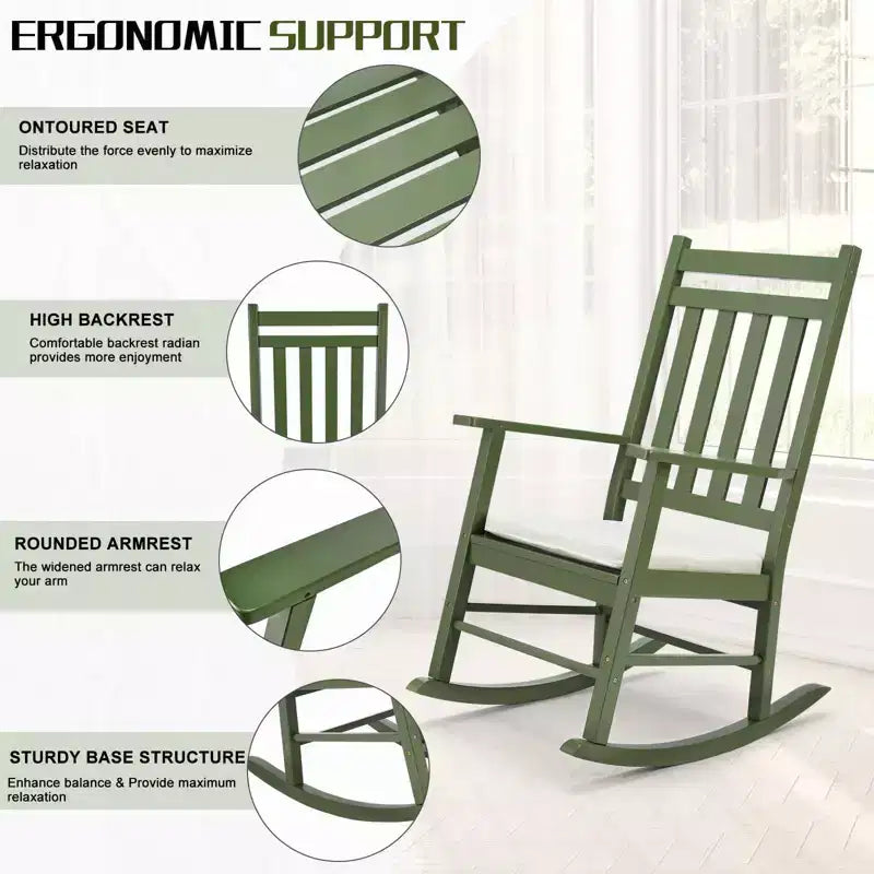 Karl Home | Fauteuil à bascule de terrasse en bois massif