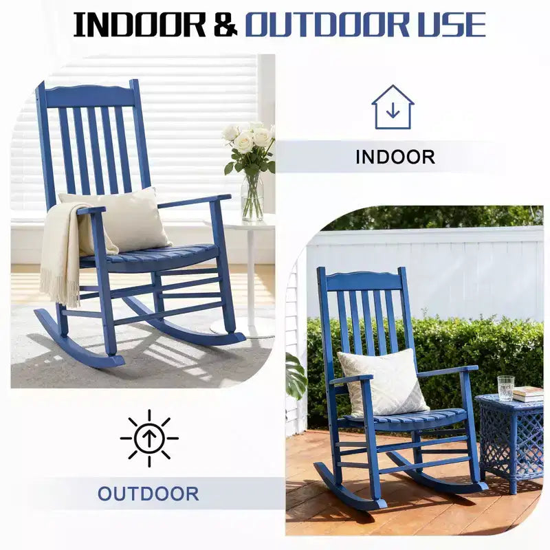 Karl Home | Fauteuil à bascule de patio en bois massif de 24 pouces