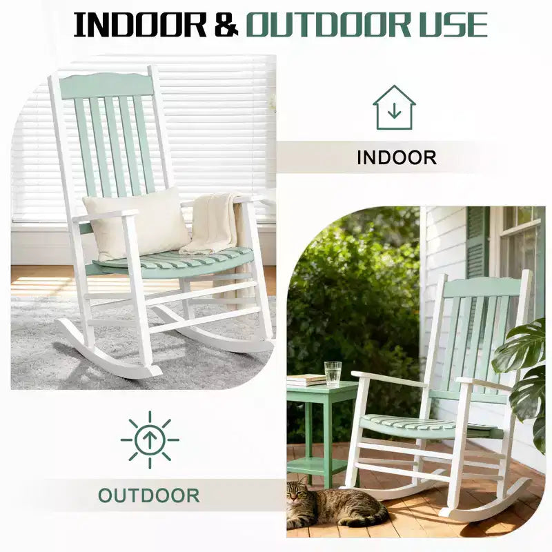 Karl Home | Fauteuil à bascule de patio en bois massif de 24 pouces