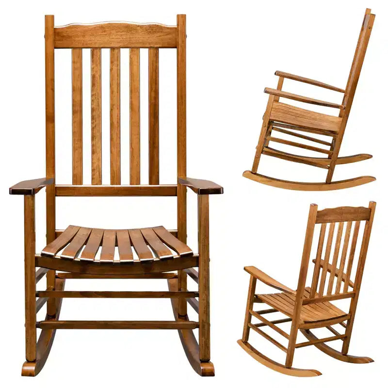 Karl Home | Fauteuil à bascule de patio en bois massif de 24 pouces
