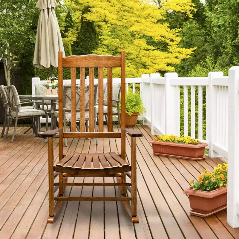 Karl Home | Fauteuil à bascule de patio en bois massif de 24 pouces