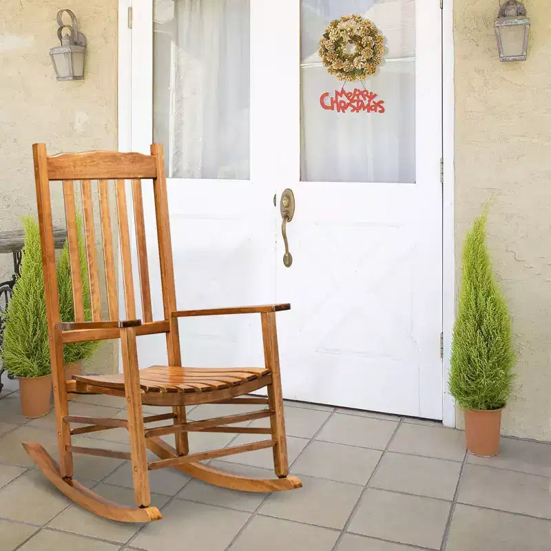 Karl Home | Fauteuil à bascule de patio en bois massif de 24 pouces
