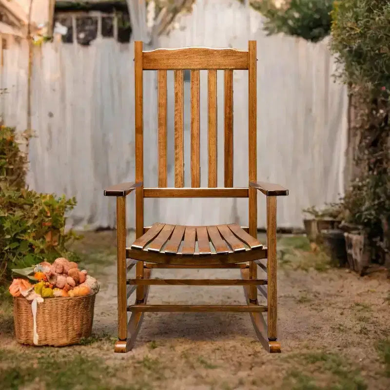 Karl Home | Fauteuil à bascule de patio en bois massif de 24 pouces