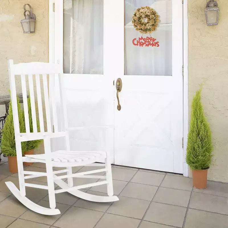 Karl Home | Fauteuil à bascule de patio en bois massif de 24 pouces