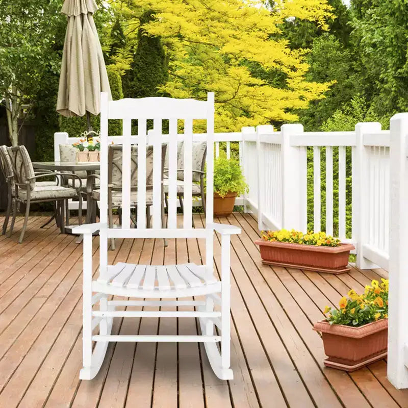 Karl Home | Fauteuil à bascule de patio en bois massif de 24 pouces