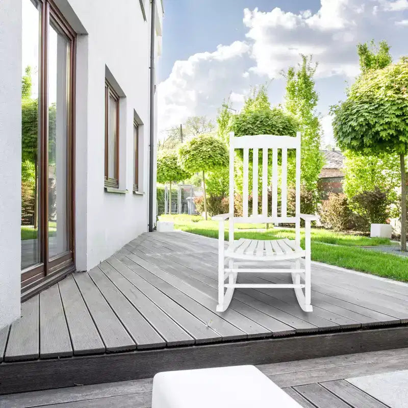 Karl Home | Fauteuil à bascule de patio en bois massif de 24 pouces