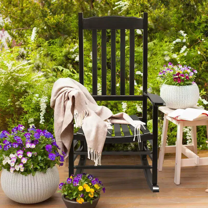 Karl Home | Fauteuil à bascule de patio en bois massif de 24 pouces