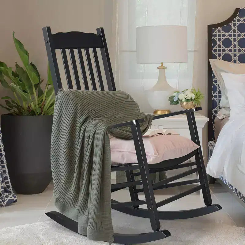 Karl Home | Fauteuil à bascule de patio en bois massif de 24 pouces