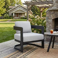 ModernLuxe Outdoor Aluminum Club Chair with Premium Cushions, Rust-Resistant Patio Lounge Chair, Gray