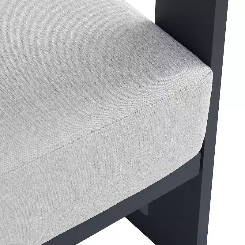 Fauteuil de club d'extérieur ModernLuxe en aluminium avec coussins de qualité supérieure, chaise longue de patio résistante à la rouille, gris