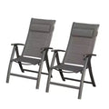 Clihome Patio Folding Chairs Set of 2 - Padded Textilene Adjustable Loungers