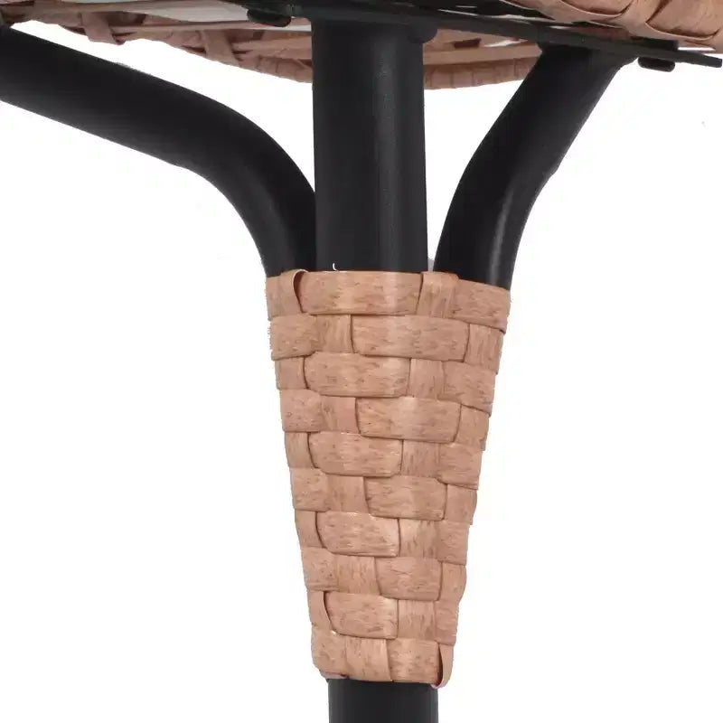 Fauteuil suspendu Whisen Outdoor Arc Back en forme d'œuf, Balancelle de patio en rotin PE avec coussin - Naturel