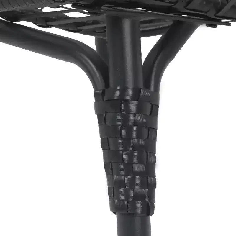 Chaise suspendue œuf Whisen Outdoor Arc, balancelle de patio en rotin PE avec coussin - Noir et Gris