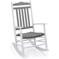 VINGLI Wooden Rocking Chair, Outdoor Chair with 450 lbs Support, Relaxing Rocker with Solid Wood High Back Seat Reclining Seat for Deck, Garden