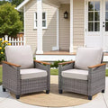 GDFStudio Halcyon Outdoor Wicker and Steel Club Chair with Cushions (Set of 2)