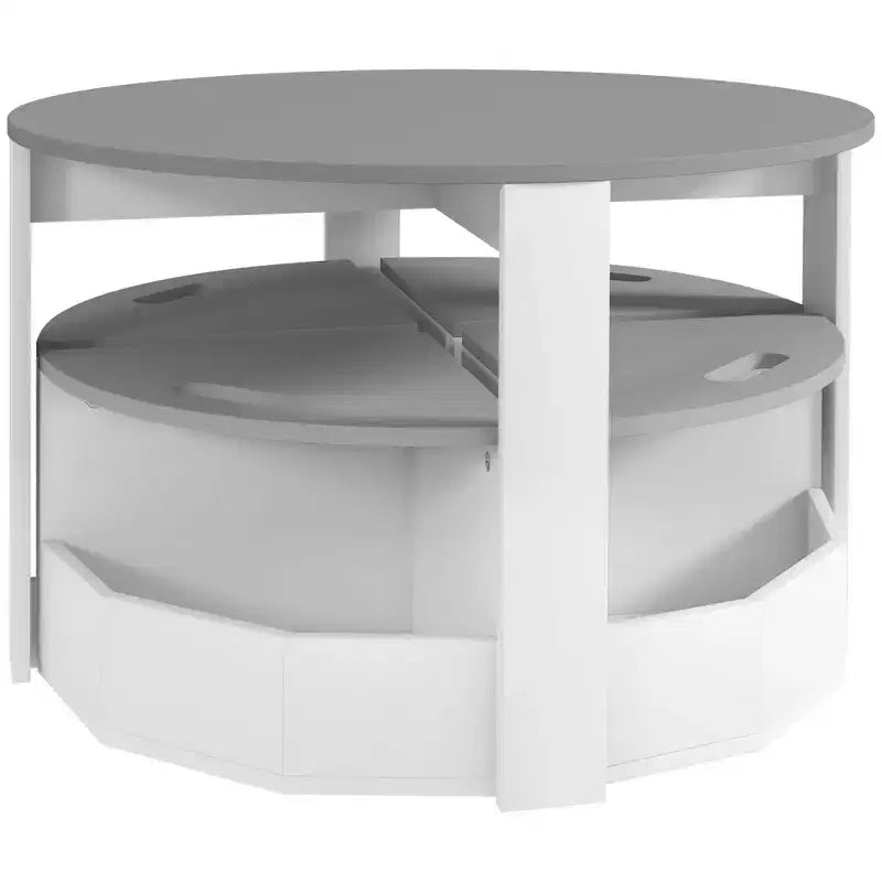 Ensemble table et chaises pour enfants Qaba, ensemble table et chaises pour tout-petits 5 pièces avec rangement pour l'art, l'artisanat, le dessin, la salle de jeux, la salle de classe, la crèche, gris
