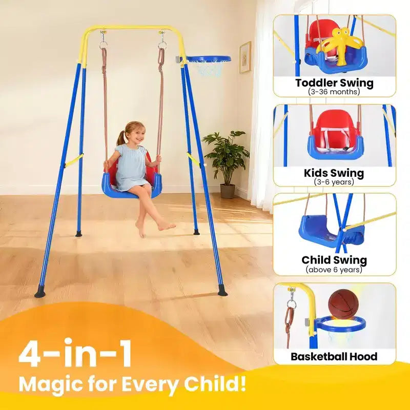 Balançoire pour bébé Gear, ensemble de balançoires 3-en-1 pour l'extérieur, balançoire pour bébé extérieur/intérieur, ensemble de balançoires pour bébé adapté aux enfants de 6 mois et plus