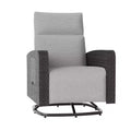 ALAULM Swivel Chair, Multi-functional Rattan Recliner w/Footrest, table tray Fully reclinable for patio, living rooms&bedrooms