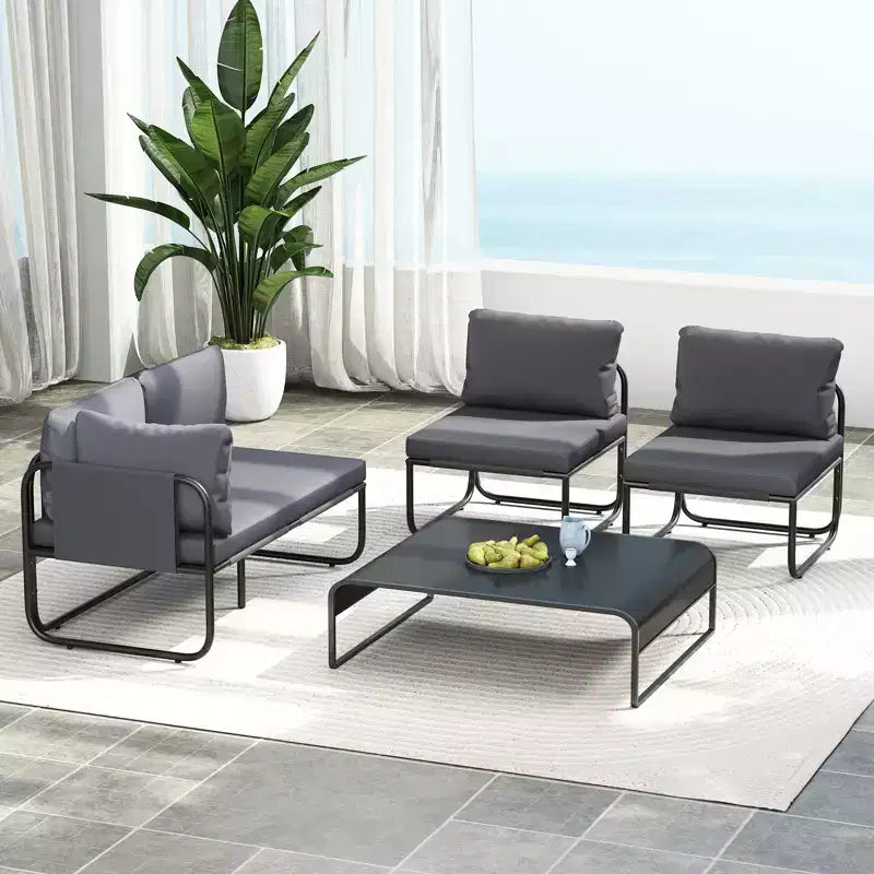 Lot de 2 fauteuils de patio Costway avec coussins amovibles, structure métallique robuste pour piscine